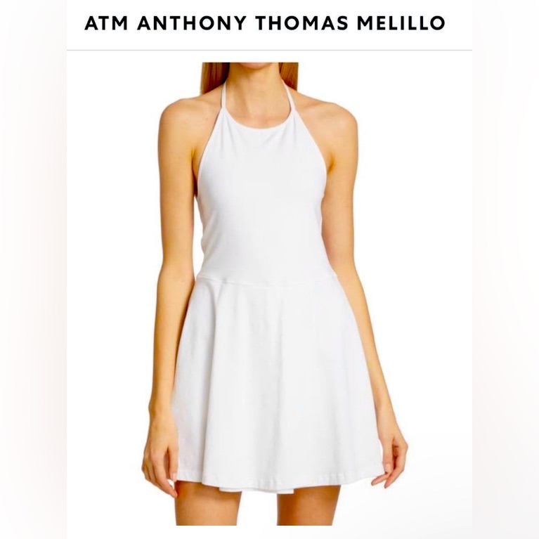 Atm Anthony Thomas Melillo Pima Cotton Halter Tennis Dress